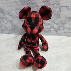 Disney x AE Mickey Mouse Plush Stuffed‎ Animal Special Edition Red Buffalo Check